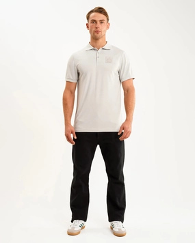 Newcastle United Men's Grey Tech Polo Shirt Breathable Underarm Vents