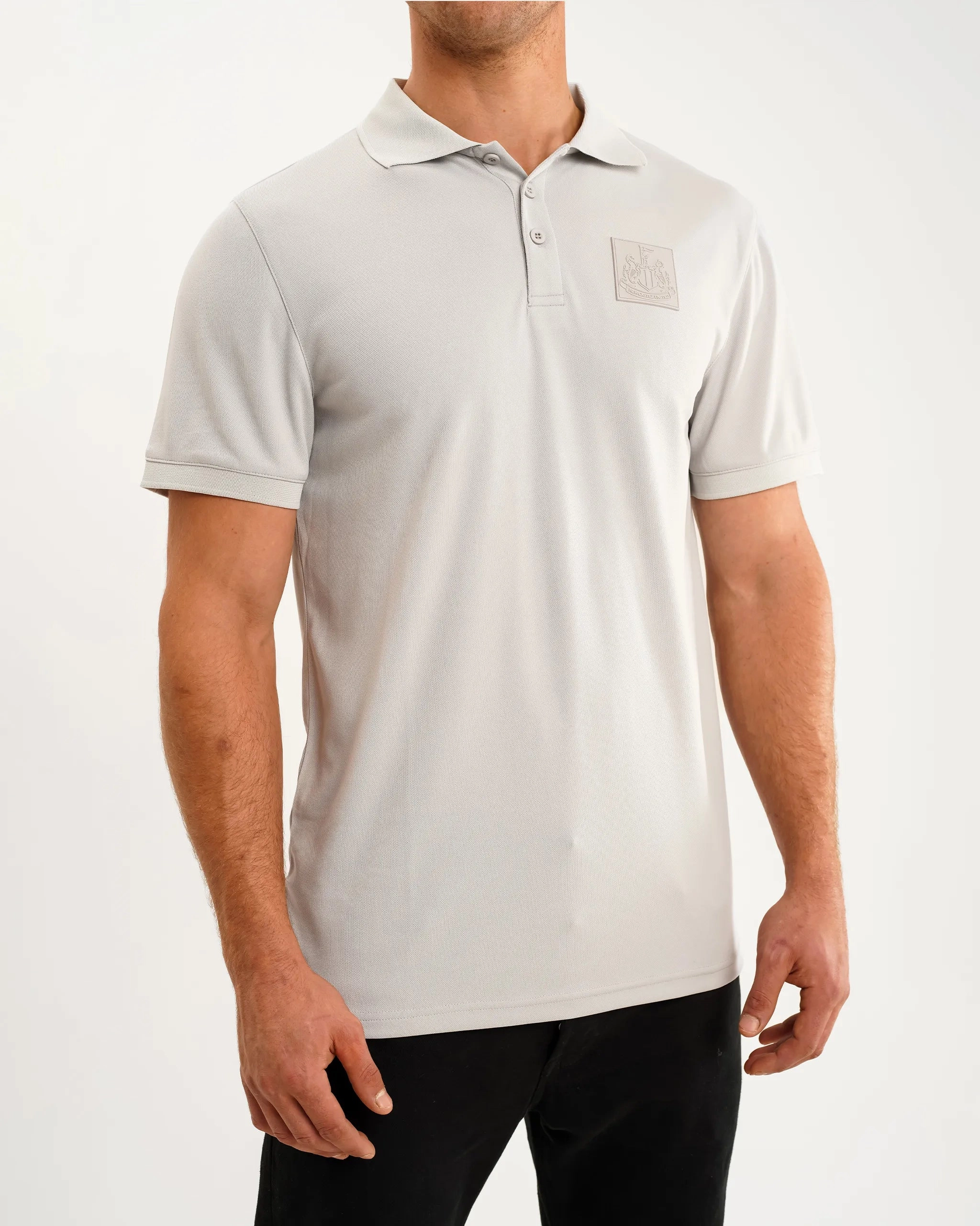 Newcastle United Men's Grey Tech Polo Shirt QuickDry Material