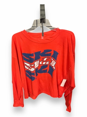 Top Long Sleeve By Urban Outfitters In Blue & Orange, Size: M Lightweight Fabric