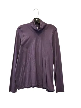 Flexible Material Recycled Polyester Blend Athletic Top Long Sleeve Collar By Athleta In Purple, Size: 2x