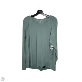 Athletic Top Long Sleeve Crewneck By Avia In Green, Size: 2x Easycare RibbedNeckline