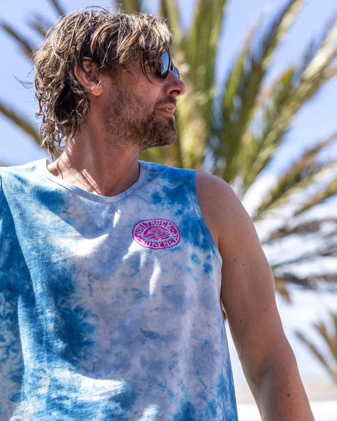 Saltrock Wave - Mens Tie Dye Vest - Blue Soft Wear petite size