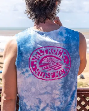 Saltrock Wave - Mens Tie Dye Vest - Blue black friday