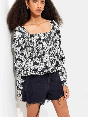 Include Silk Smocked Detail Top Tagless Labeling