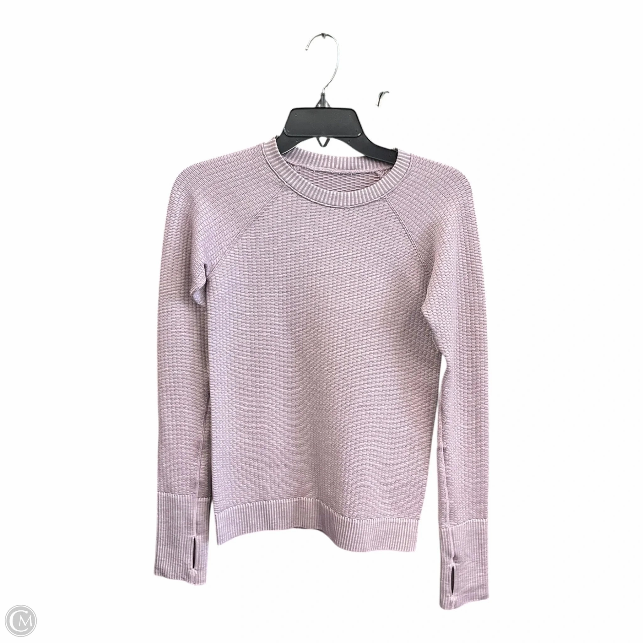 QuickRelease Fastener Ultra Soft Texture Athletic Top Long Sleeve Crewneck By Lululemon In Purple, Size: S