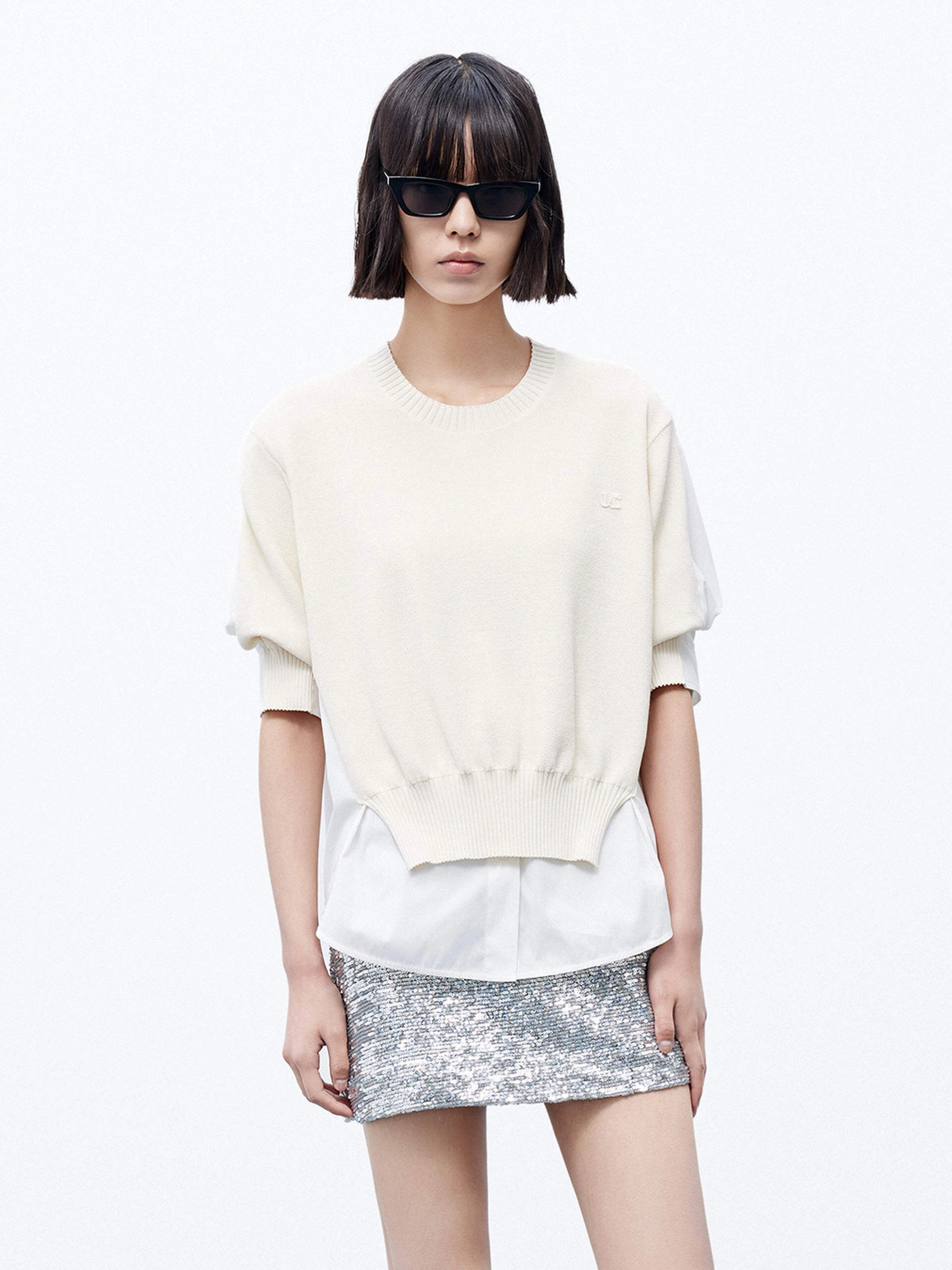 Temperature Balancing Color Block Layered Top