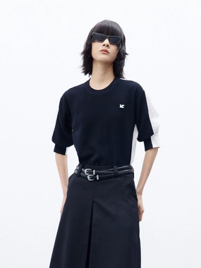 Dynamic Flex Fabric Color Block Layered Top