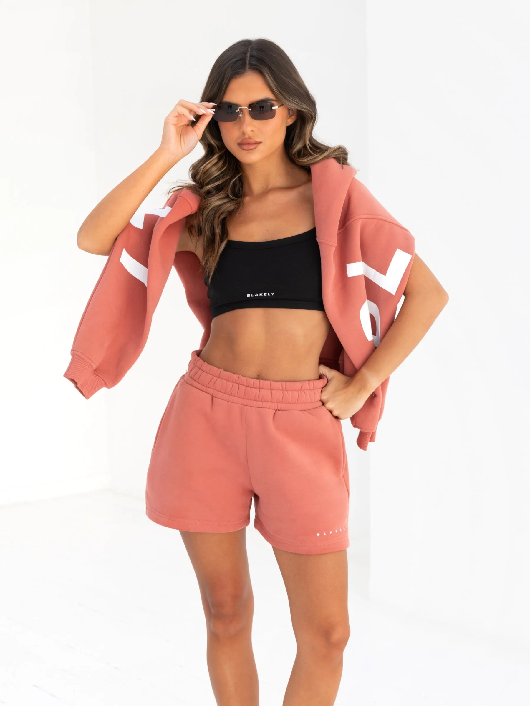 Isabel Jogger Shorts - Burnt Coral Airy Design Versatile Layering Capability