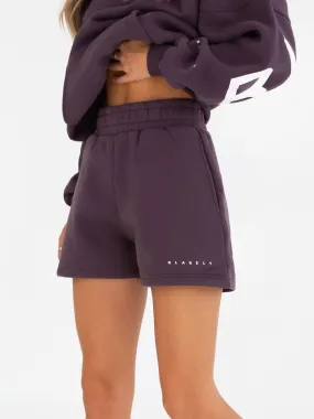 Reinforced Stitching Isabel Jogger Shorts - Plum