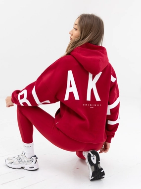 Isabel Oversized Hoodie - Cherry Red Soft Core Quokka like