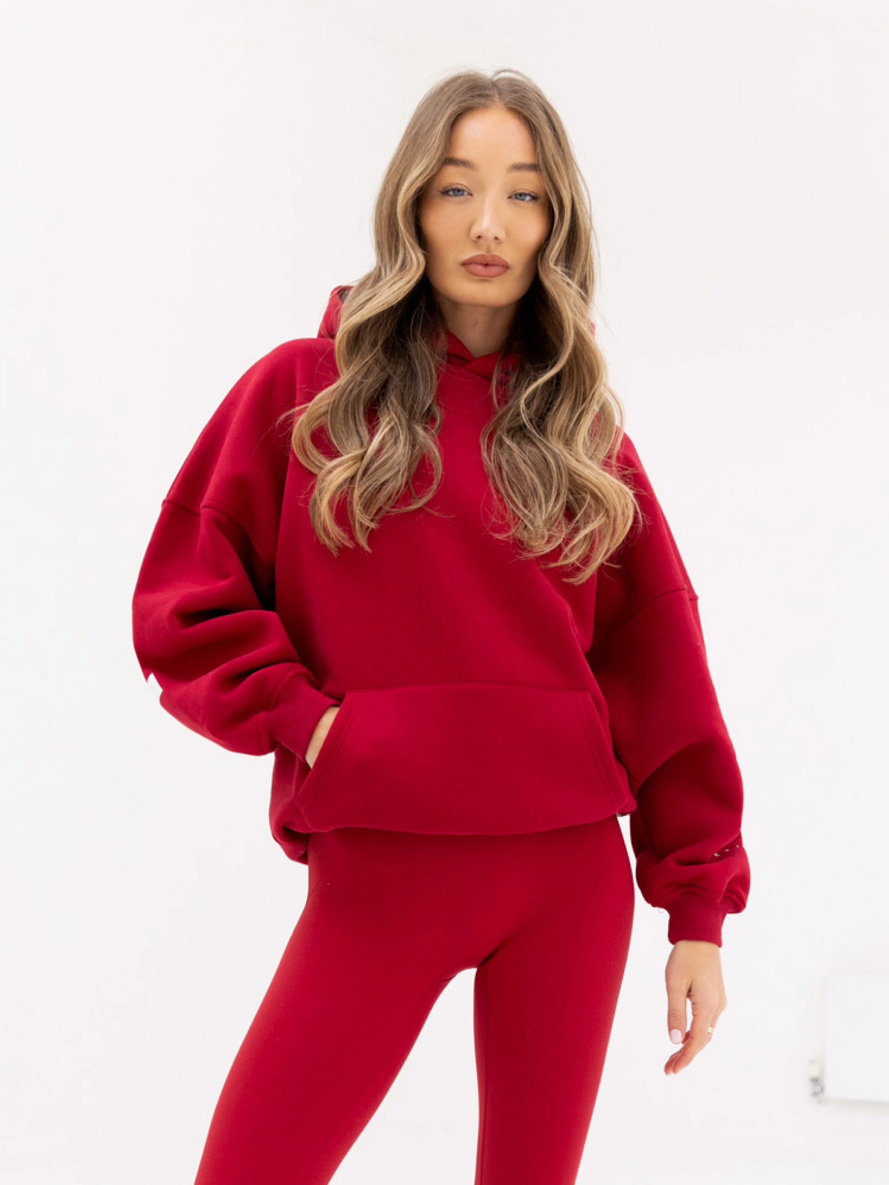 Isabel Oversized Hoodie - Cherry Red Golf Apparel Sport Outfit