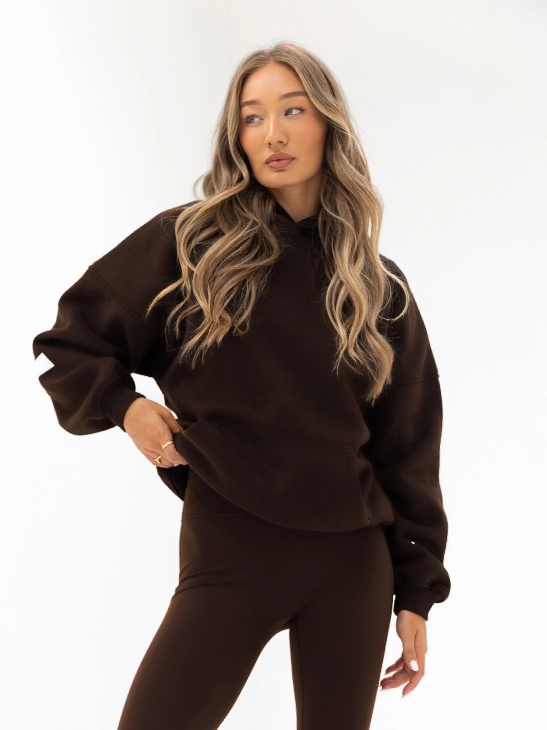 Isabel Oversized Hoodie - Coffee Bean Reinforced Elbow Patches