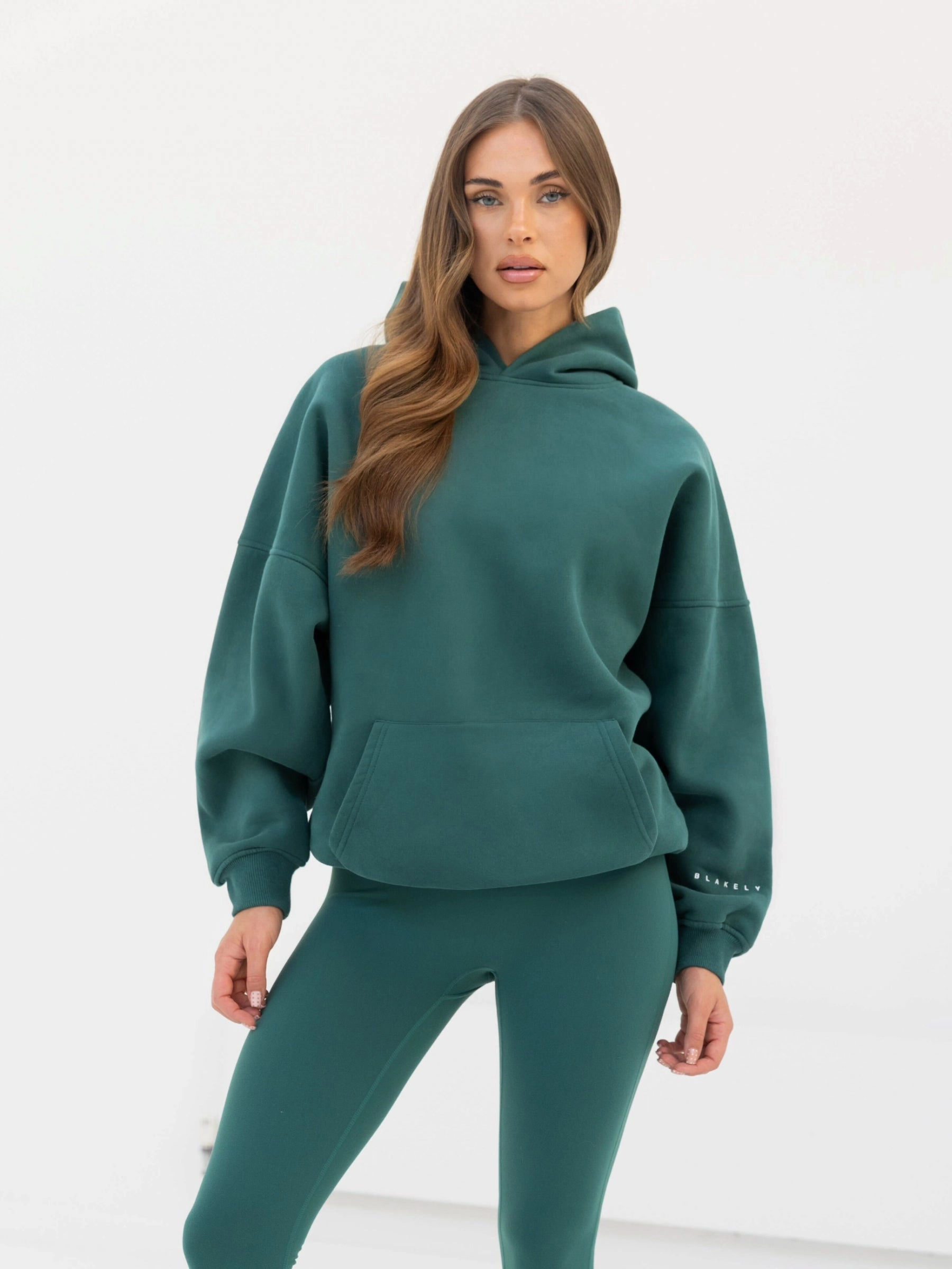Isabel Oversized Hoodie - Pine Green Giraffe like Celebrity Worn