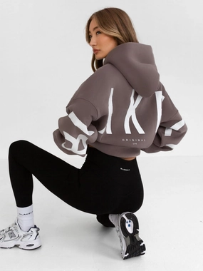Isabel Oversized Hoodie - Pink Taupe Wild boar like relaxed shape