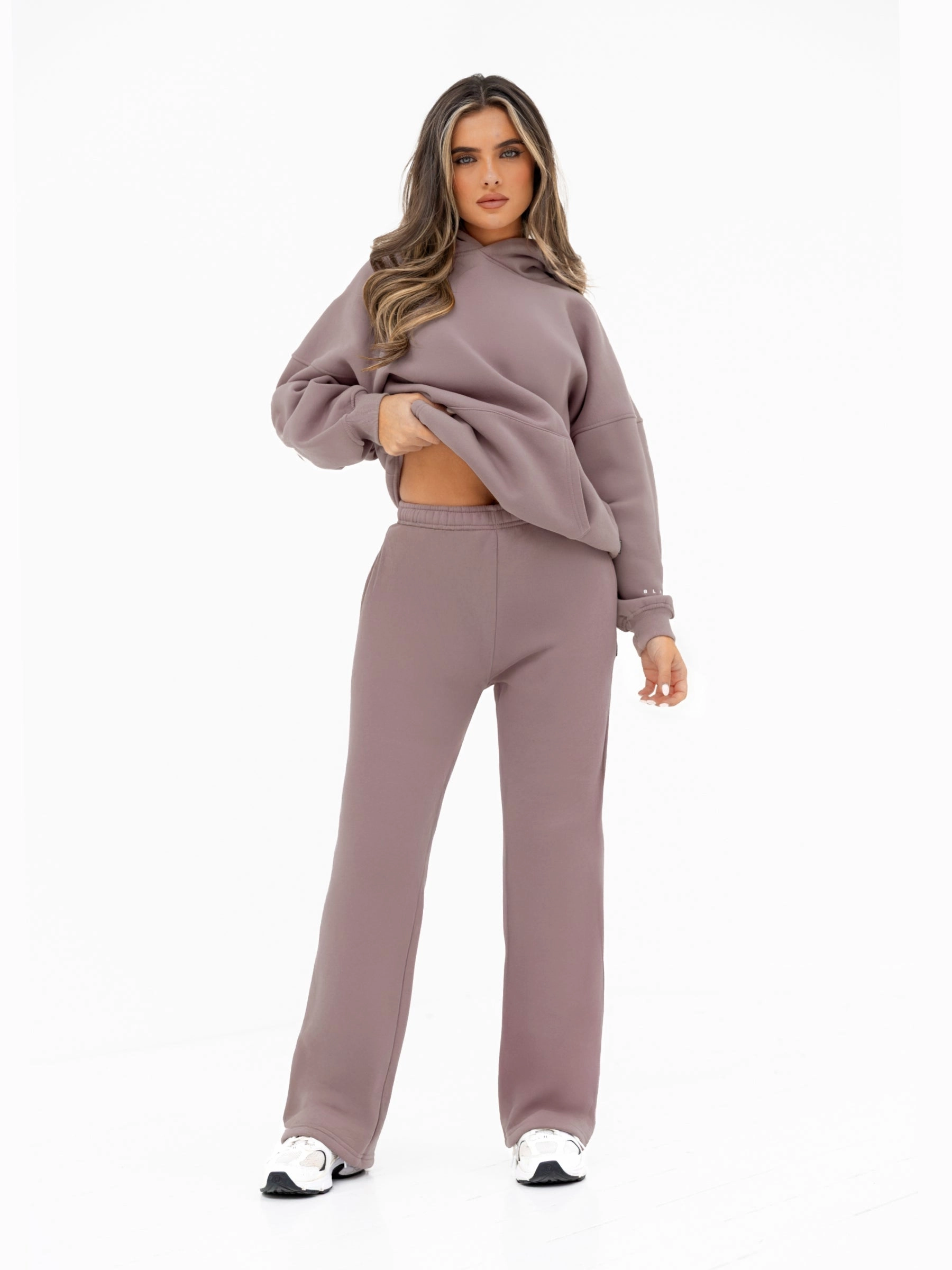 Isabel Wide Leg Sweatpants - Pink Taupe Stretch Support Slim wear