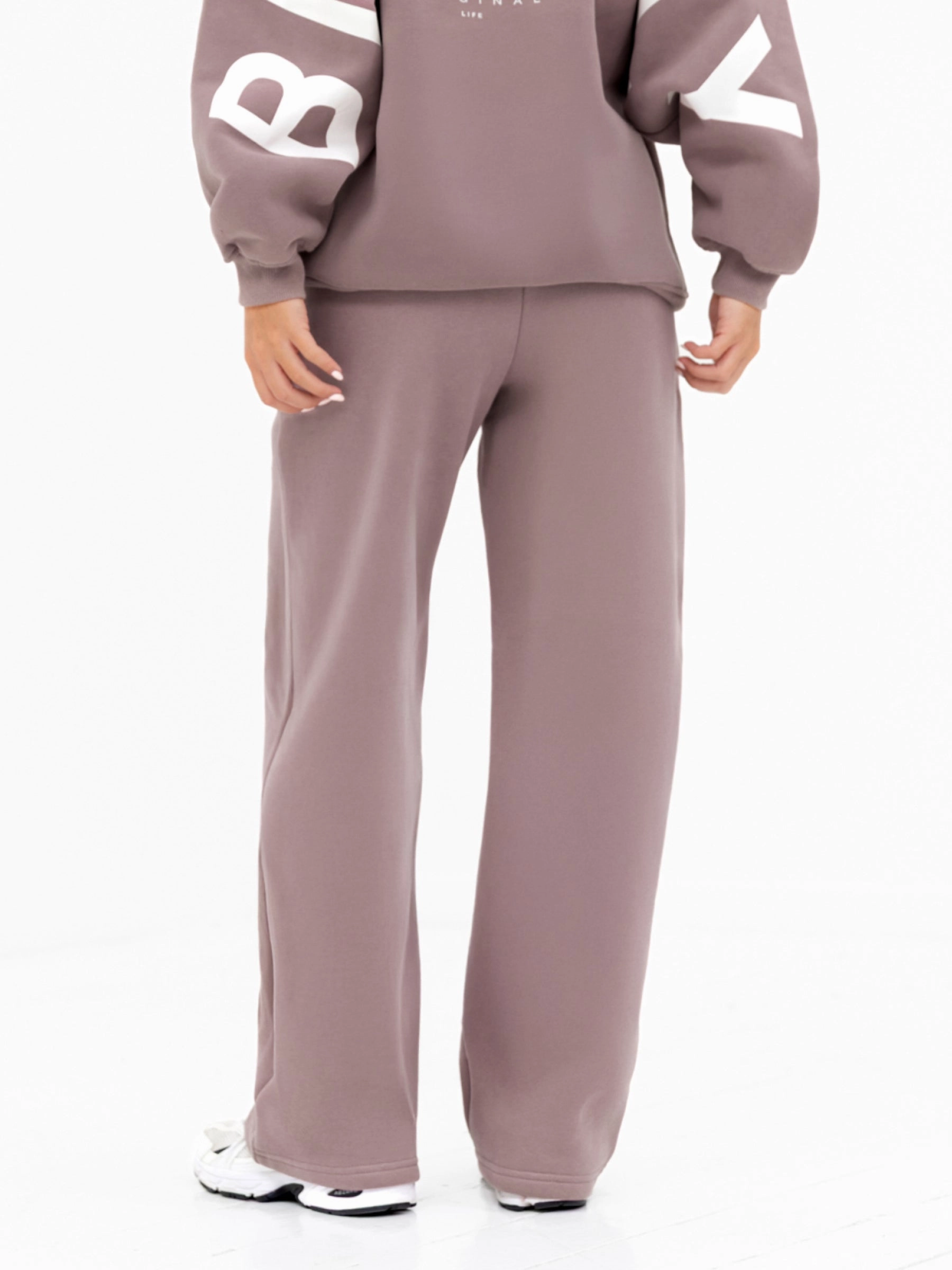 Seasonless wear Isabel Wide Leg Sweatpants - Pink Taupe