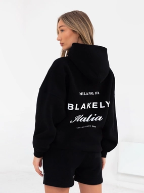 Italia Oversized Hoodie - Black Breathable Design