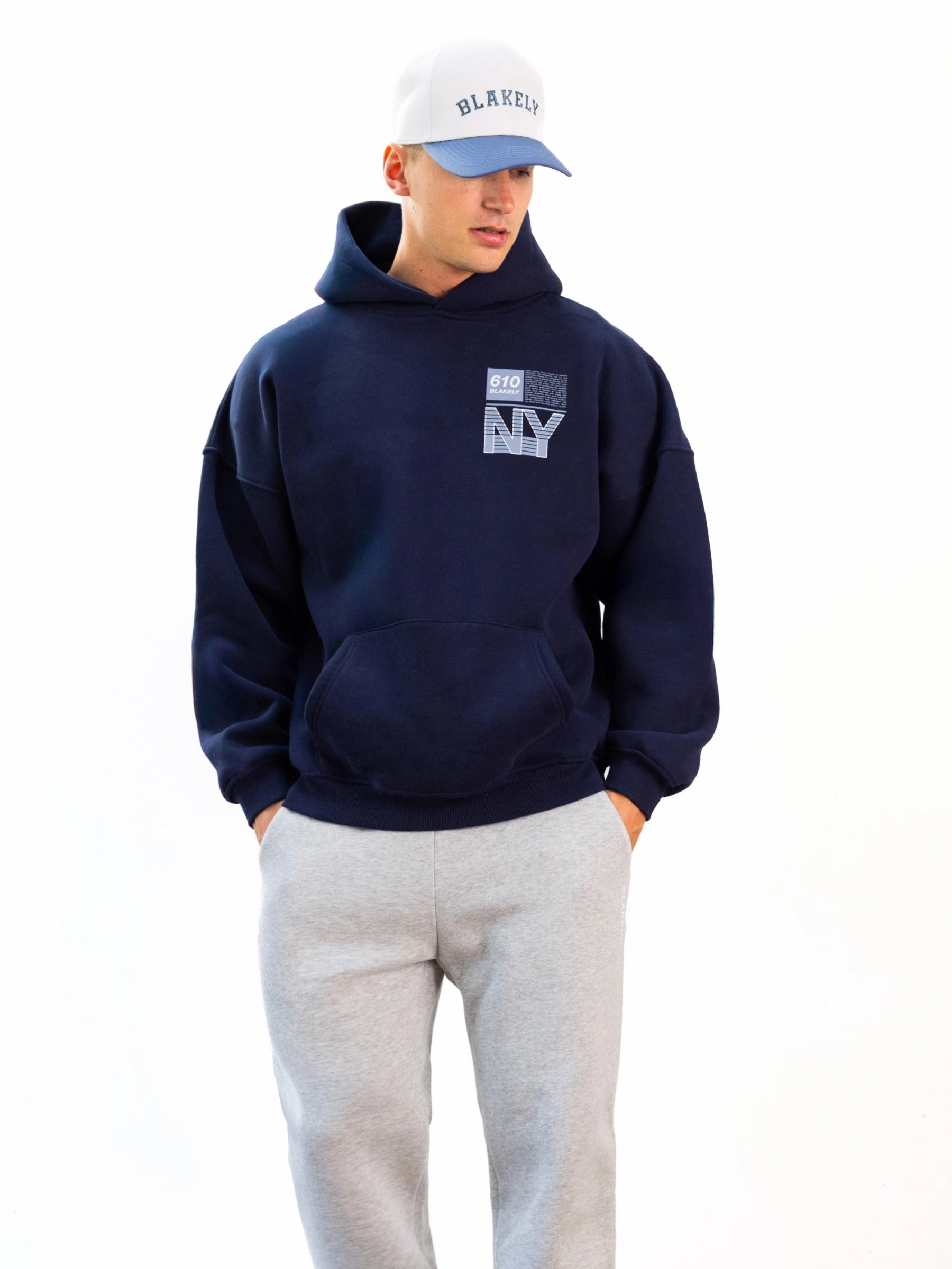 Italic Linear Relaxed Sweatpants - Marl Grey Rugged Fit Lightweight Layer