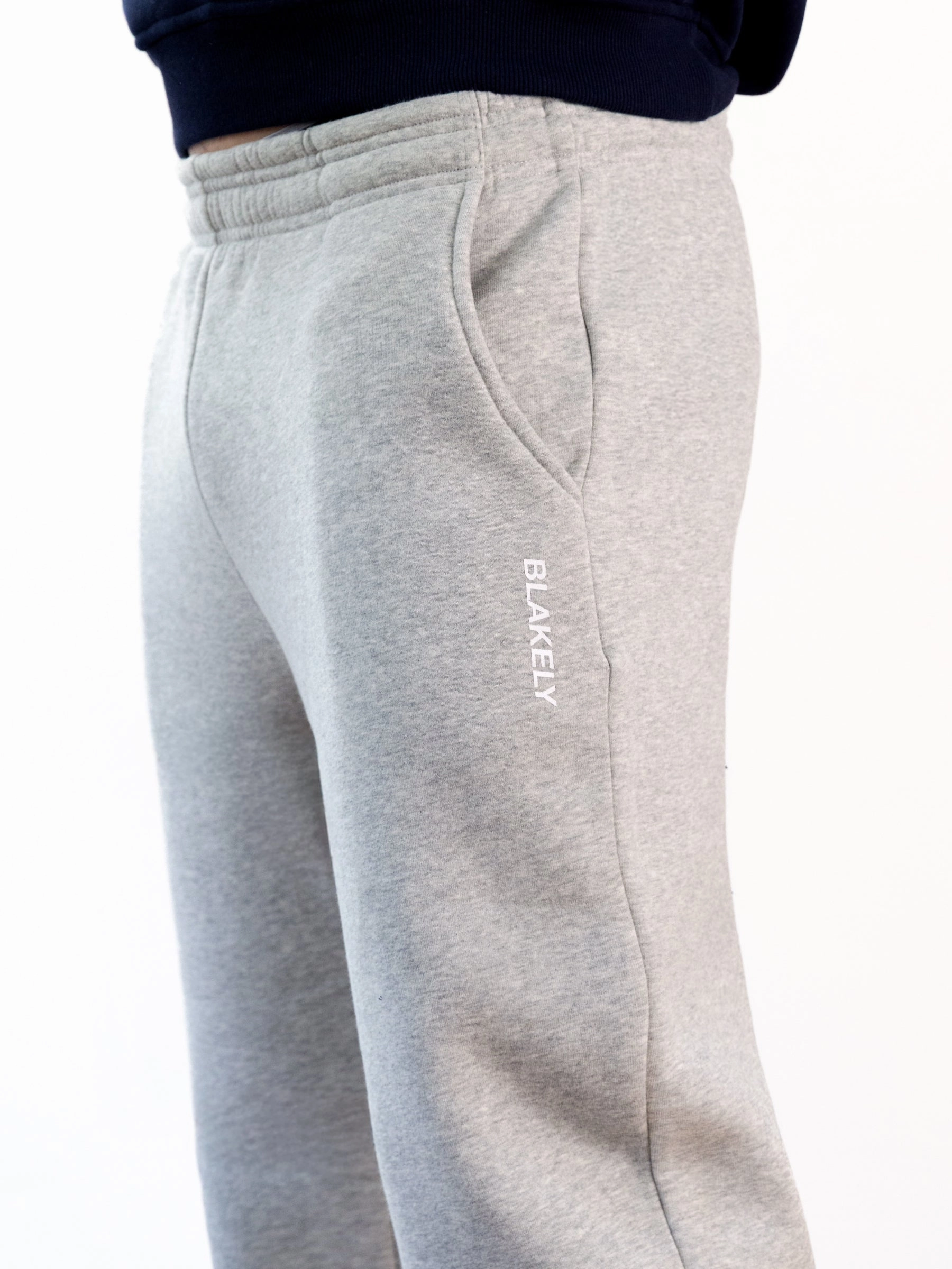 Seasonal Basic Italic Linear Relaxed Sweatpants - Marl Grey