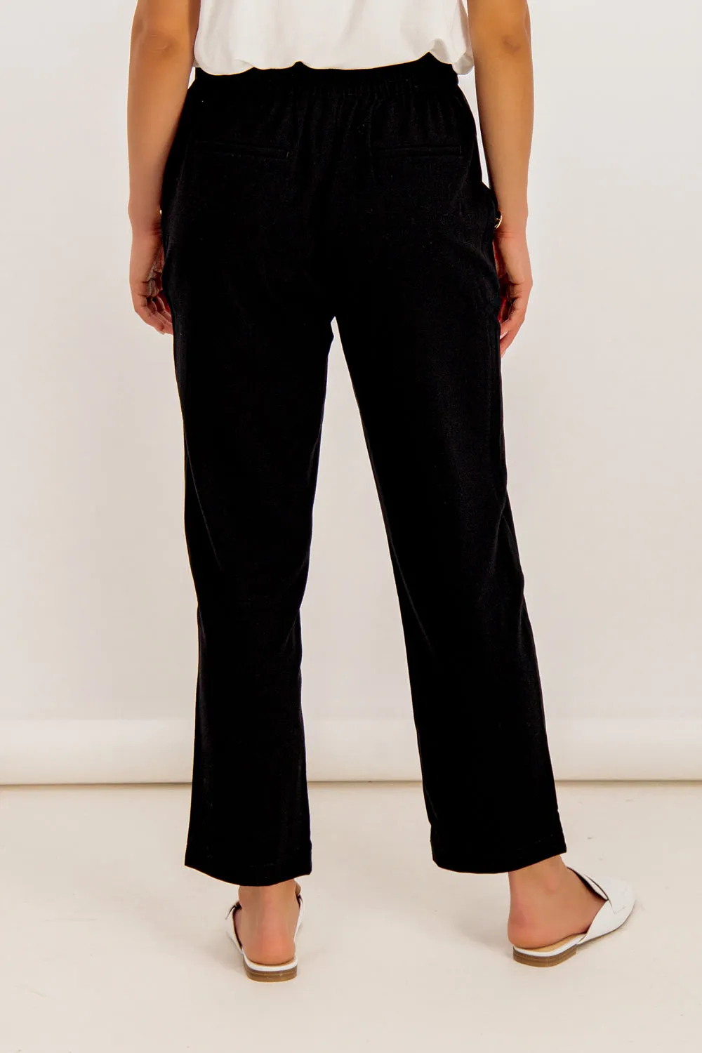 luxe feel Ivona Black Button Trousers