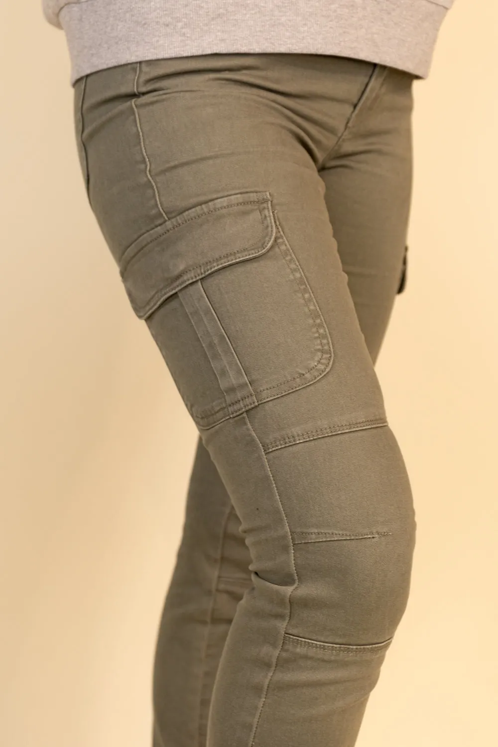 Ivy Green Cargo Pants SeamlessPocketDesign Flattering Design