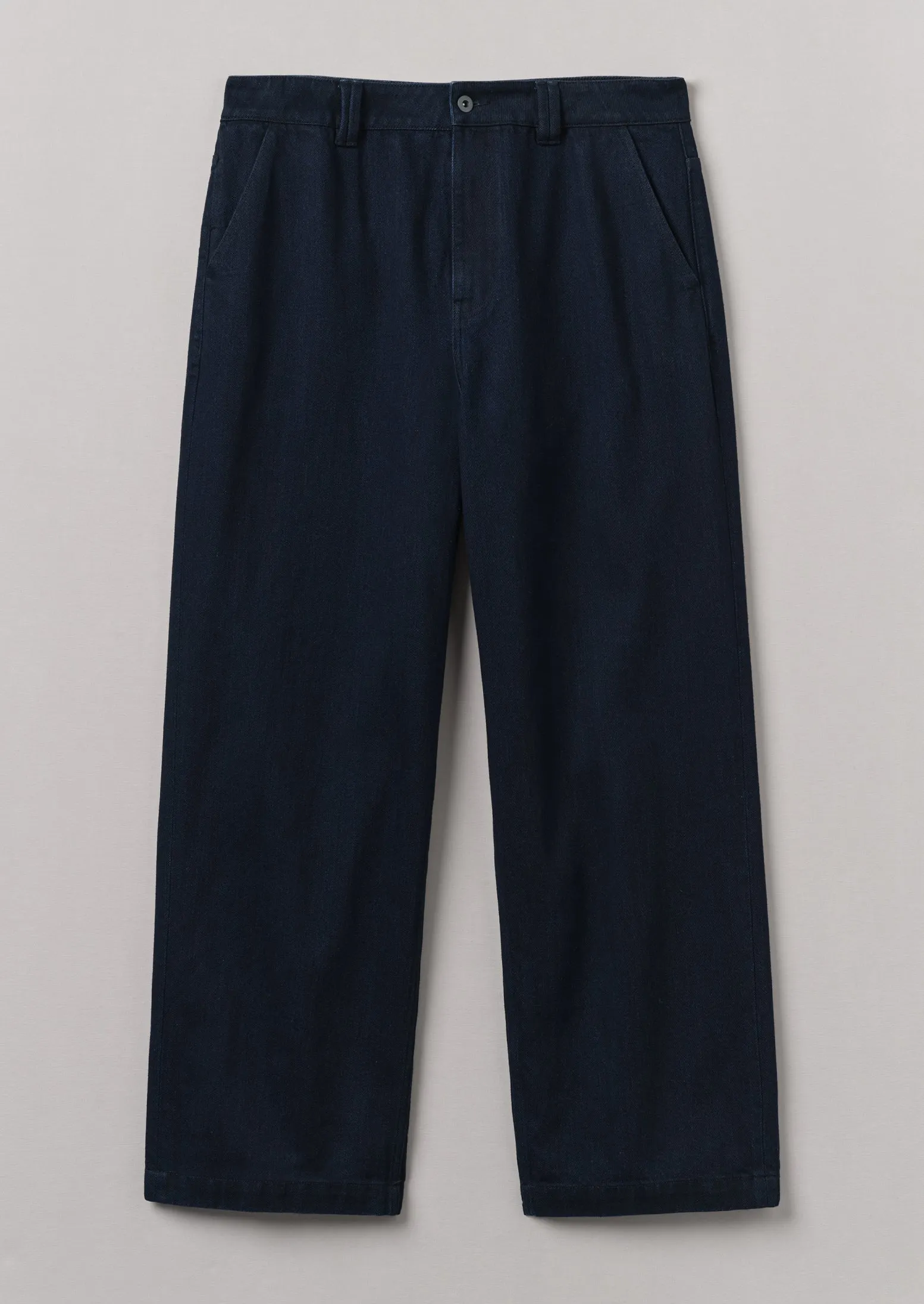 Comfort Style AdjustableWaistband Japanese Denim Wide Leg Pants | Indigo