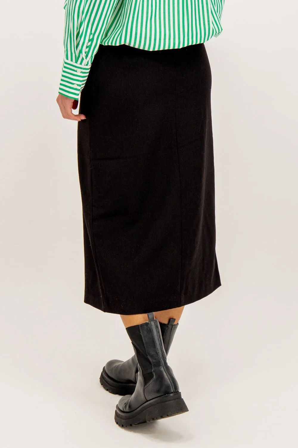 Josie High Waisted Slit Black Skirt Seasonal Must Have
