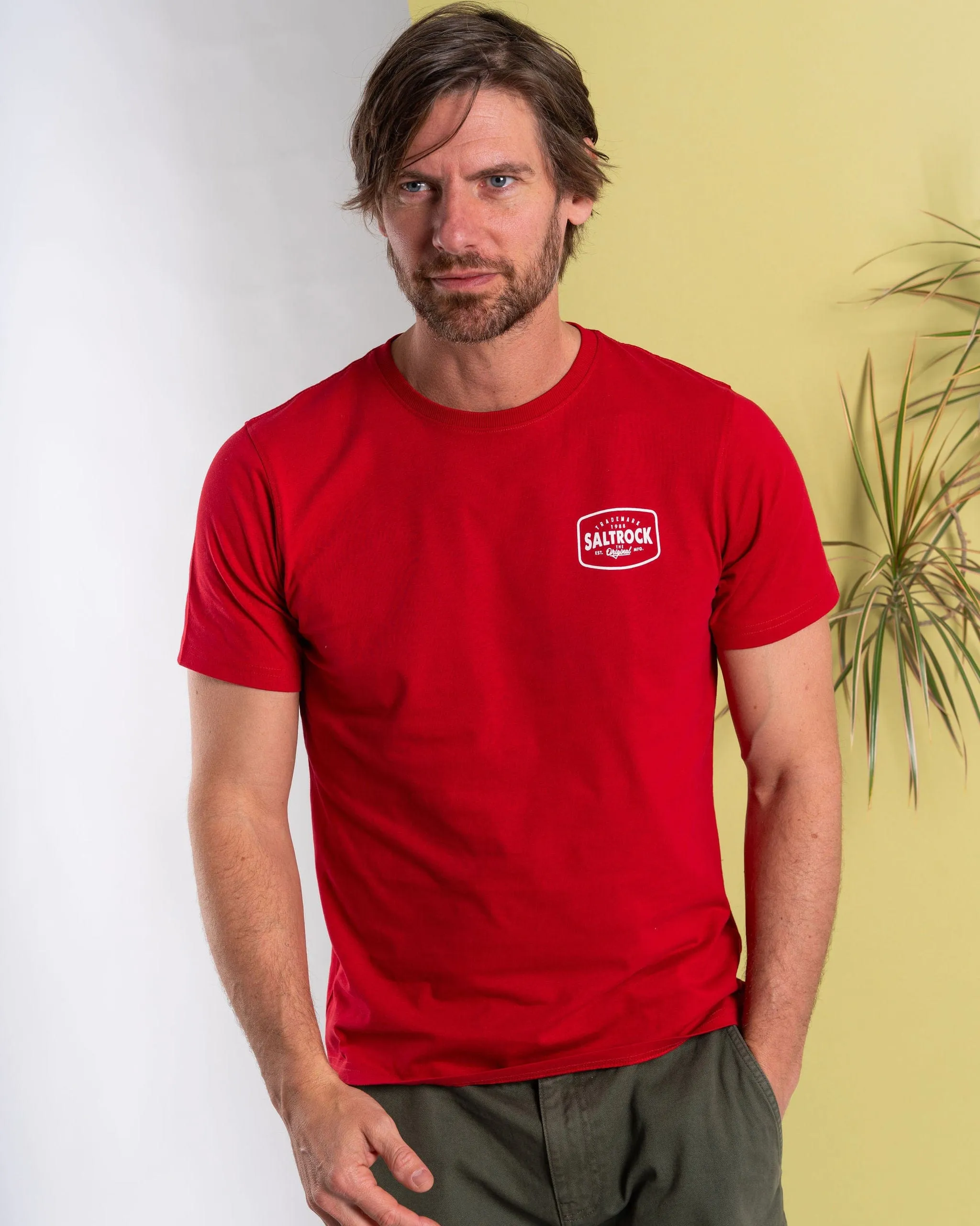 Jungle Wanderer - Mens Short Sleeve T-Shirt - Red Soft Design