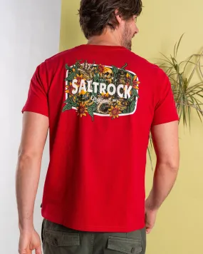 UPF Rated Fabric Fashion-Forward Look Jungle Wanderer - Mens Short Sleeve T-Shirt - Red