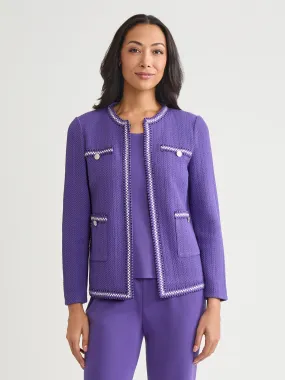 Heritage Checkered Trim Knit Jacket - True Fit Non Restrictive Tailoring