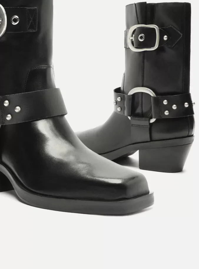 Kaia Leather  Block Boot Dry Guard