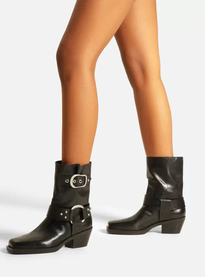 Kaia Leather  Block Boot Tokyo Mode