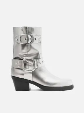 Chunky Sole Wine Rich Kaia Leather Block Boot