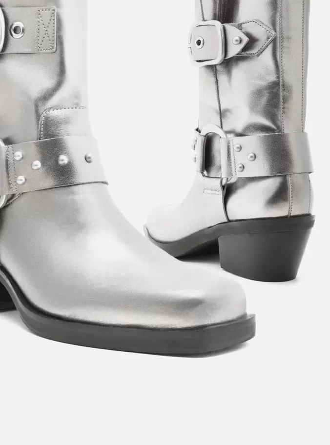 Kaia Leather Block Boot Weekend Ready Cabin Cozy