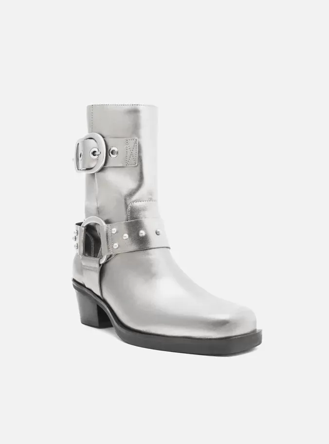 Kaia Leather Block Boot Workwear Style