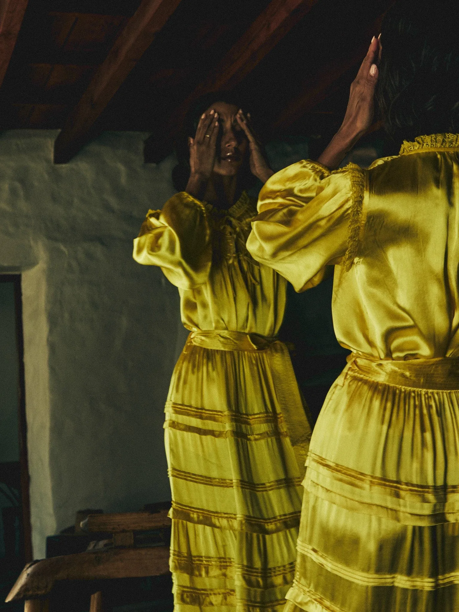 Kasia Skirt in Citron Crafted Detail