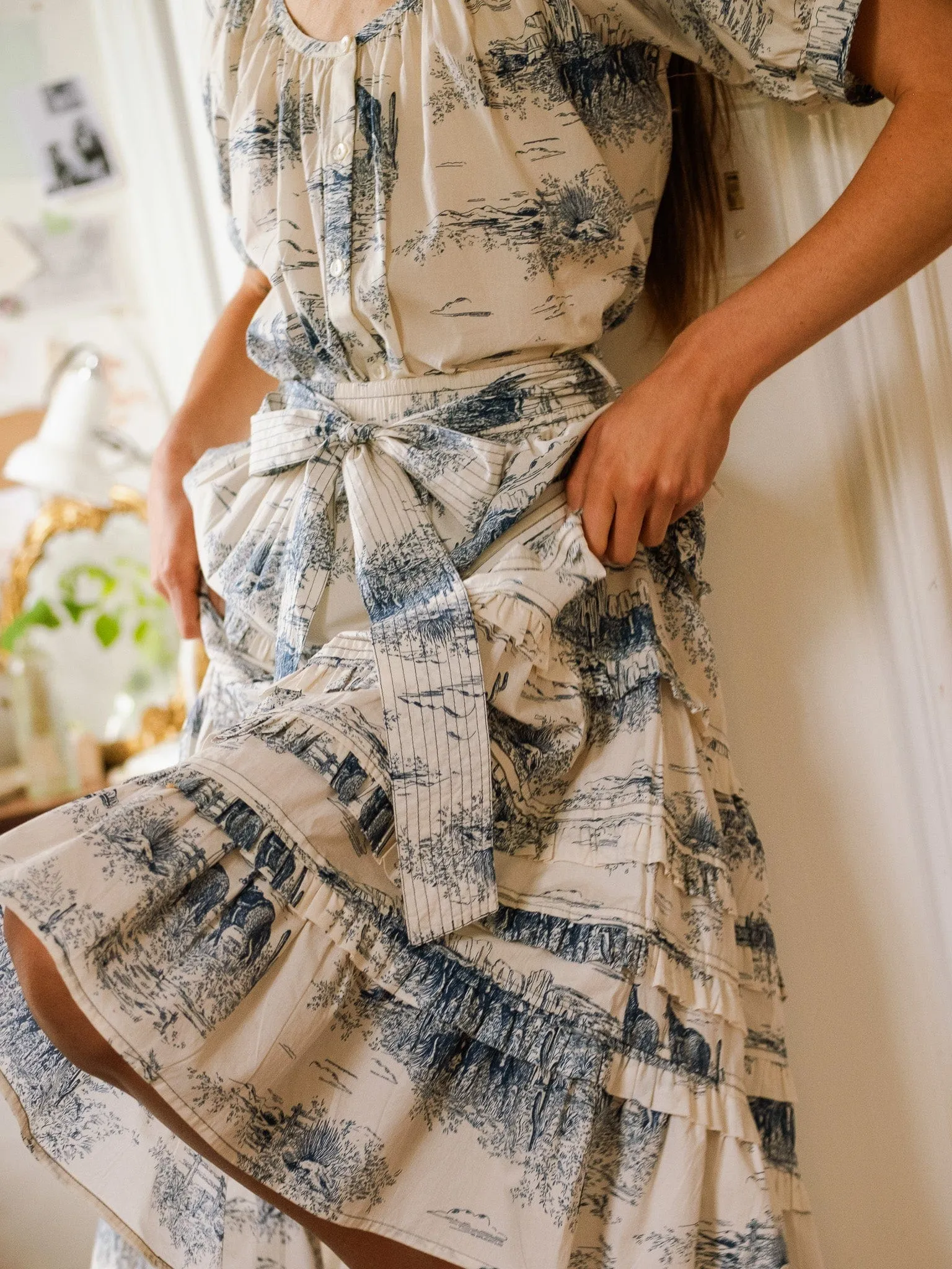 Kasia Skirt in Western Toile Low Rise