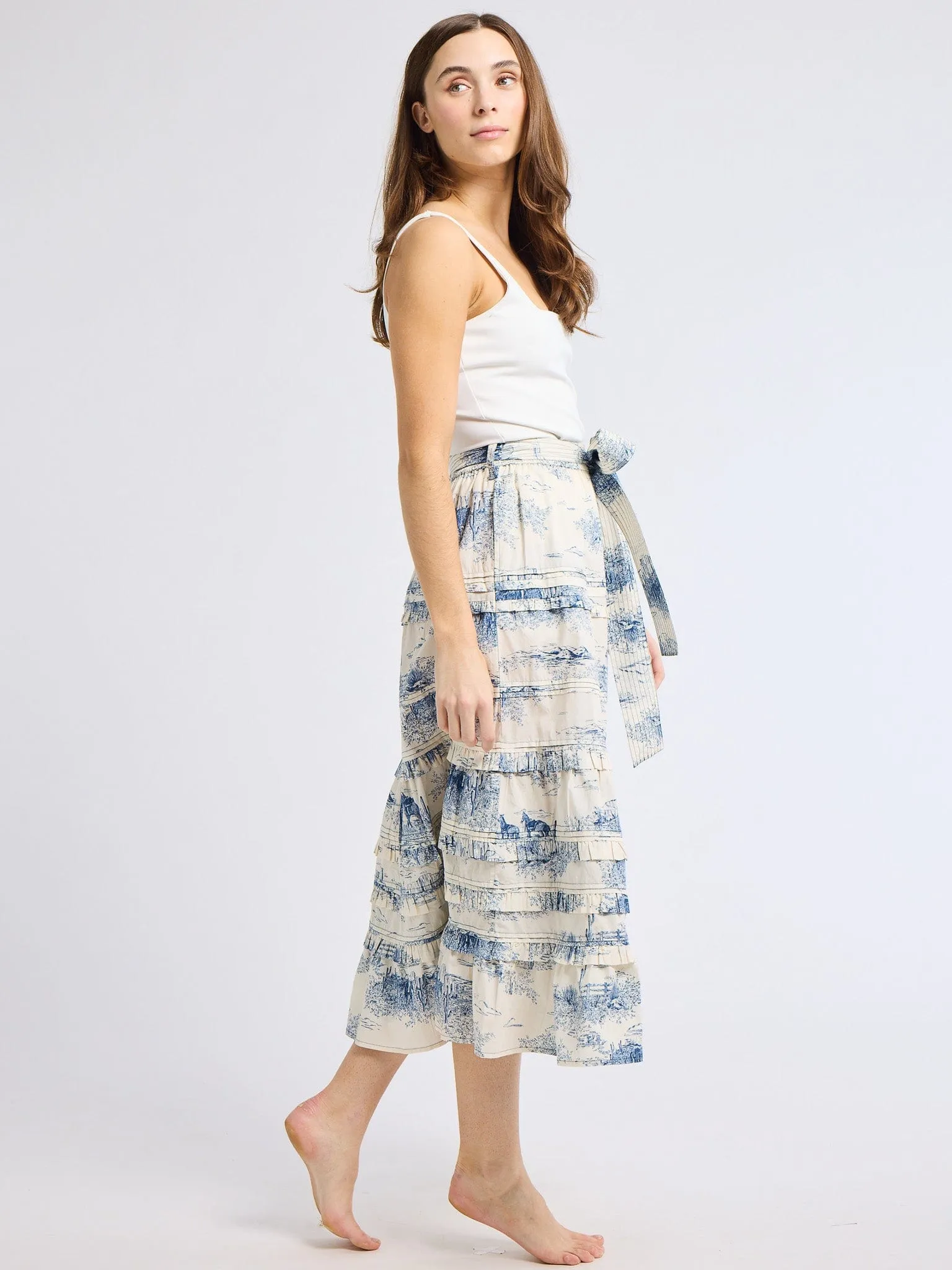 Anti Static Lining Kasia Skirt in Western Toile
