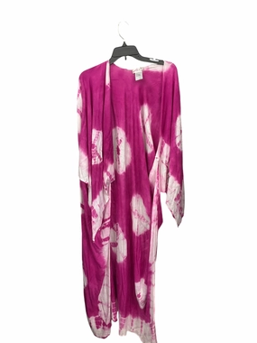 Kimono By Free People In Pink & White, Size: Onesize Tapered Side Panels