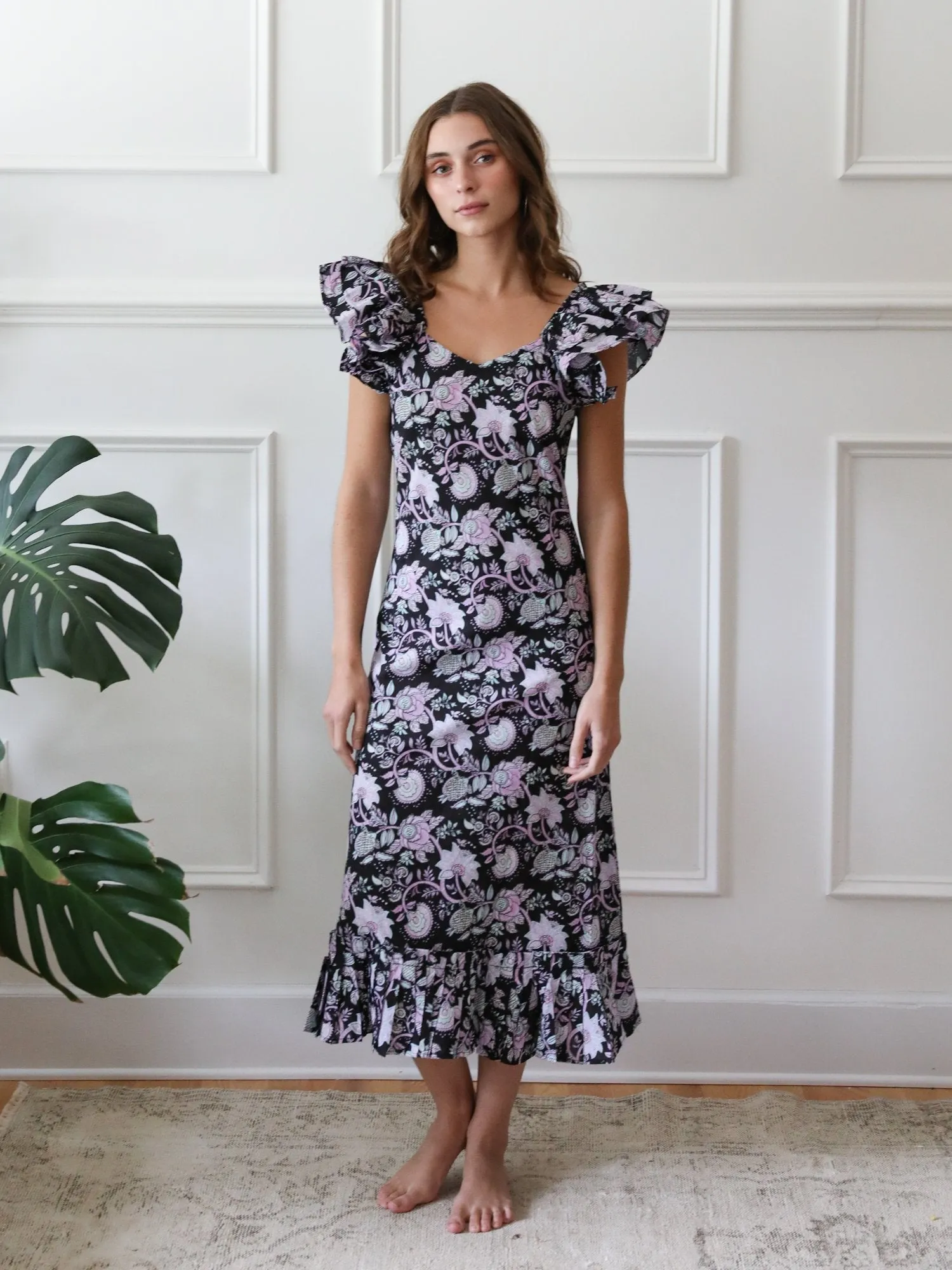 Klara Dress in Tropical Night Edgy vibes