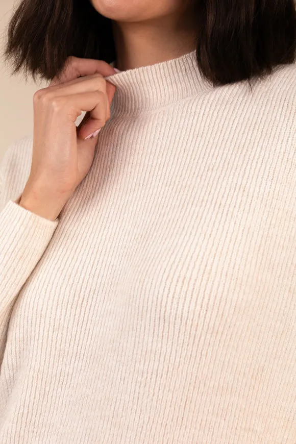 Lumi Cream Knit Dress Flattering Cut Wear Shine Soft