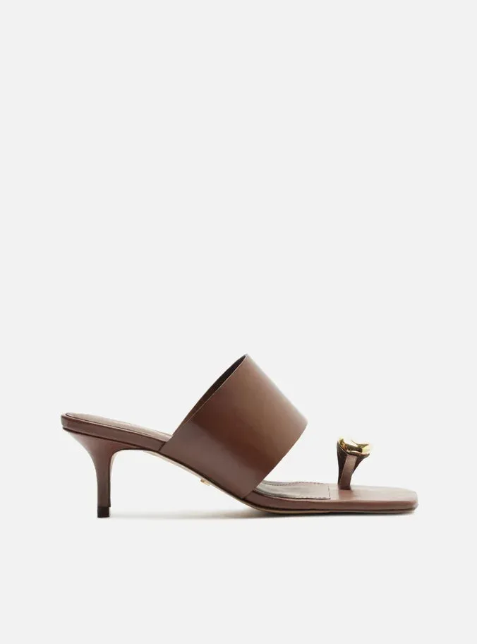 Cutout Durable Outsole Lug Pattern Kendall Leather Stiletto Sandal