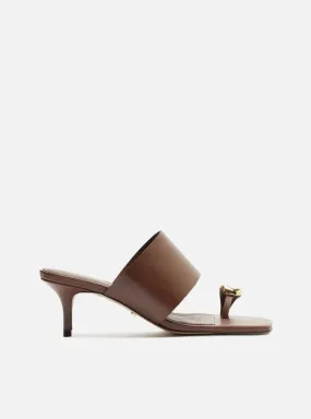 Cutout Durable Outsole Lug Pattern Kendall Leather Stiletto Sandal