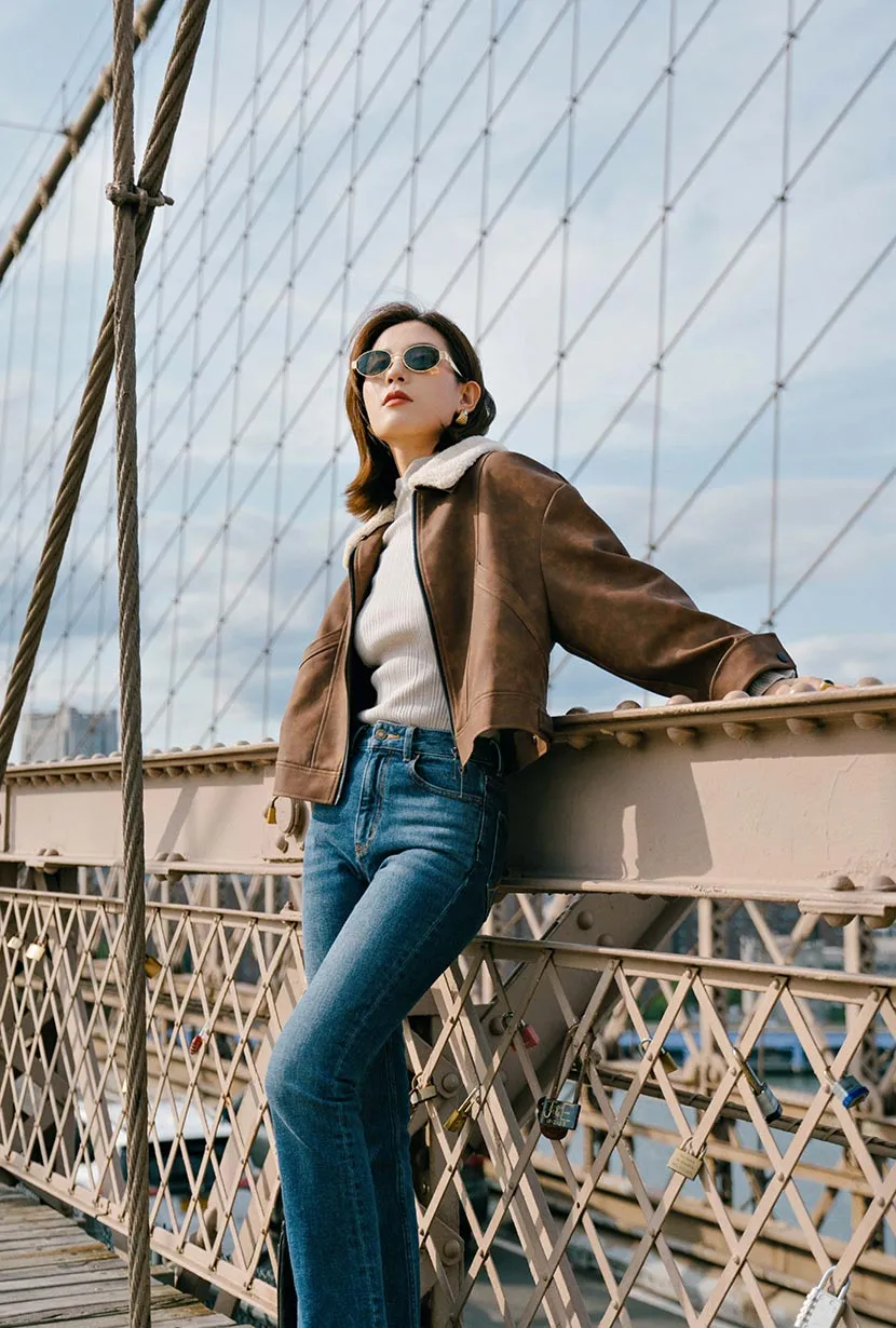 Laura Suede Jacket - Brown Light Protection Warmth Retention Technology