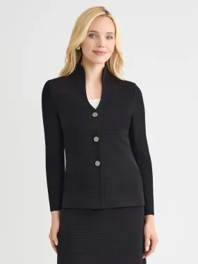 Tailored Ottoman Stitch Knit Jacket - True Fit Foldable Storage