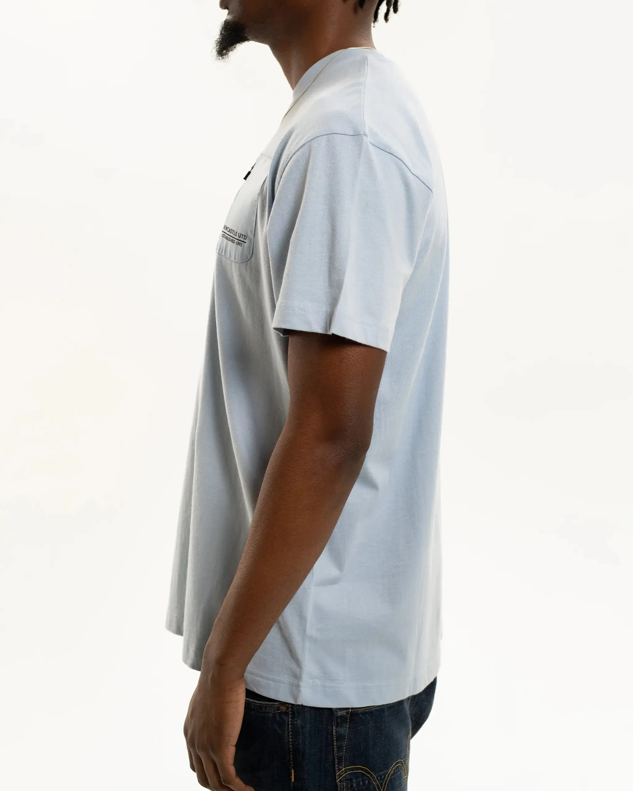 Seasonal Staple Weekend Comfort Newcastle United Men's Light Blue Pocket Detailed T-Shirt