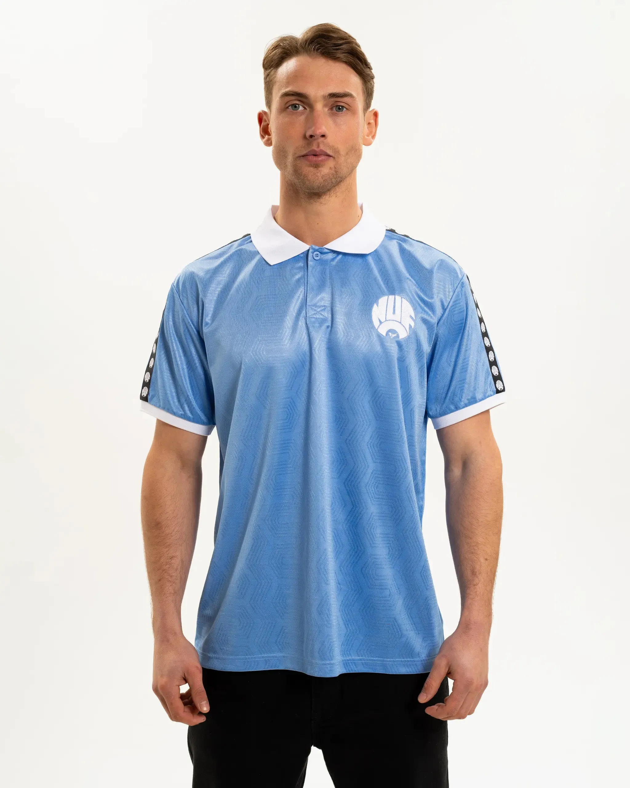 Newcastle United Men's Light Blue Tape Polo Shirt Cool Design