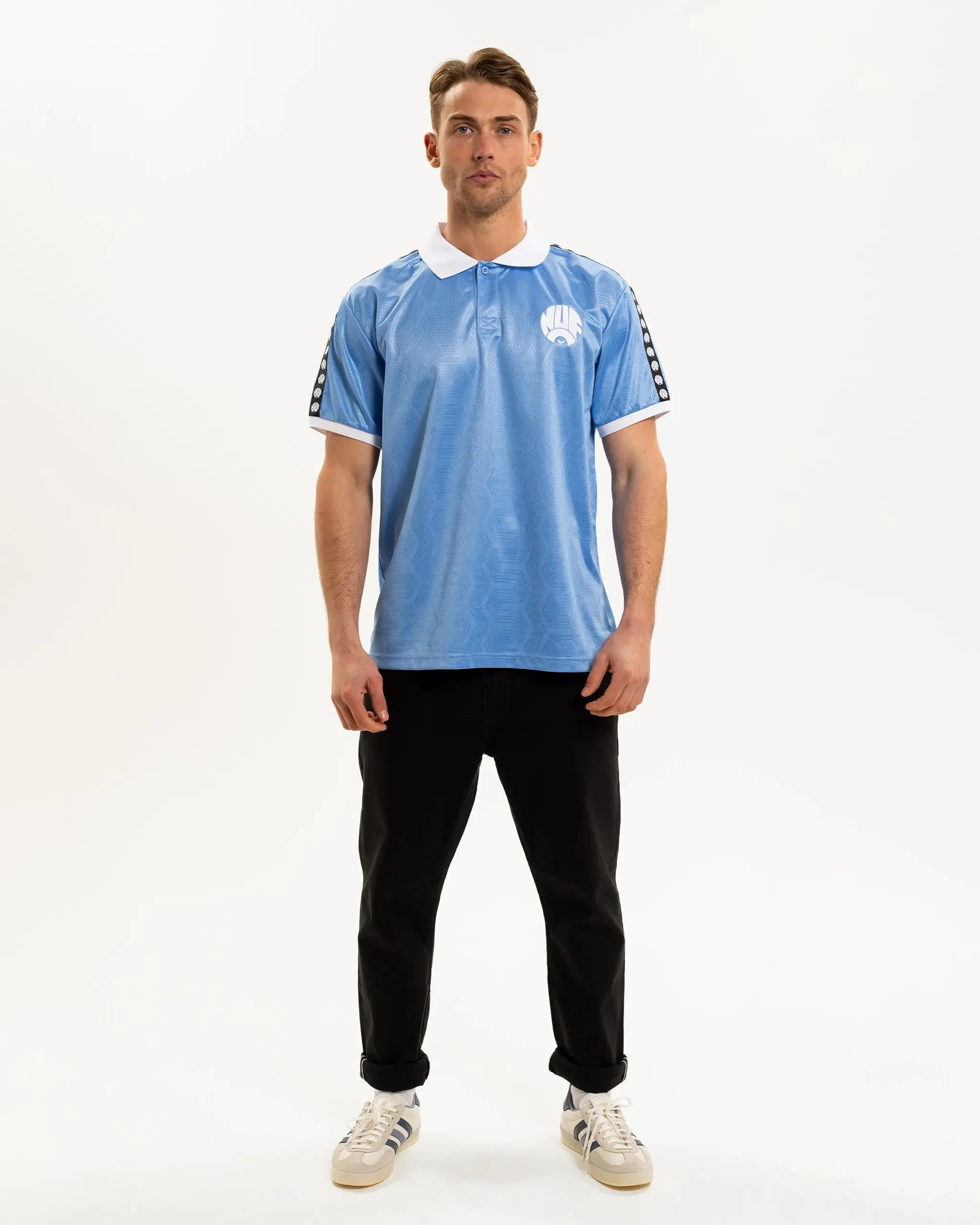 Newcastle United Men's Light Blue Tape Polo Shirt Microfiber texture Hiking durability
