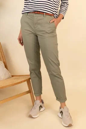 Biana Cotton Aloe Green Belted Chino QuickDryTechnology Workwear