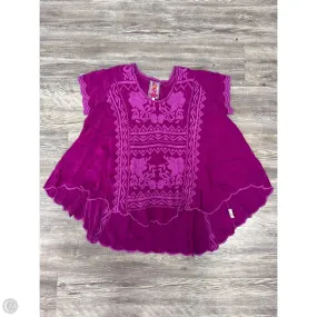 Colorfast Dye Chic Fit Top Short Sleeve Designer By Johnny Was In Purple, Size: Xs